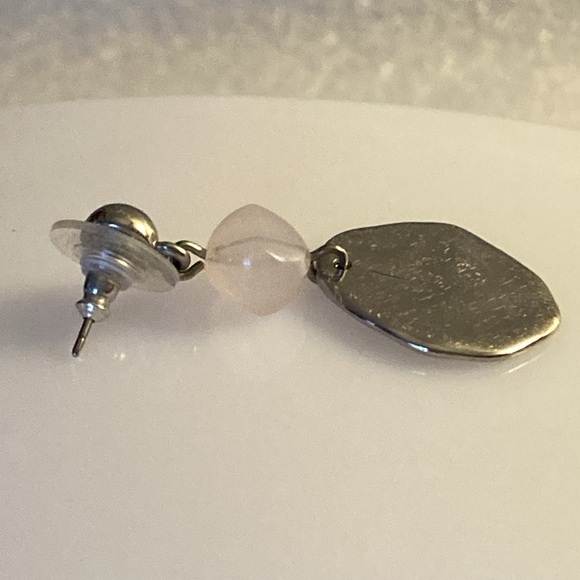 NWOT - Chicoโs Silvertone Ball Stud, Pink Gemstone & Hammered Disc Earrings - Picture 4 of 6